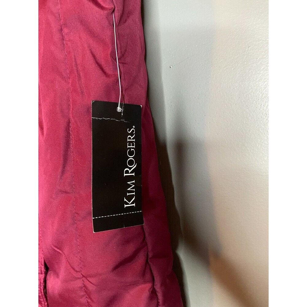 NWT KIM ROGERS SCROLL QUILTED VEST Women's Size Small Sangria Maroon - Picture 3 of 5